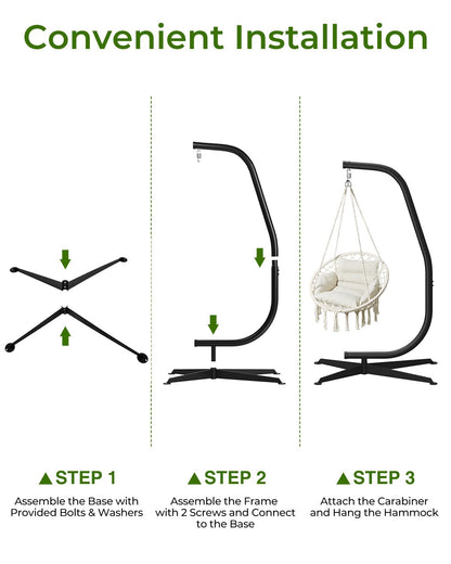 GREENSTELL Hammock Swing Stand, Hanging C-Stand with Spring Hook, for Indoor, Outdoor, Sturdy Hanging Stand Max Load 330lbs