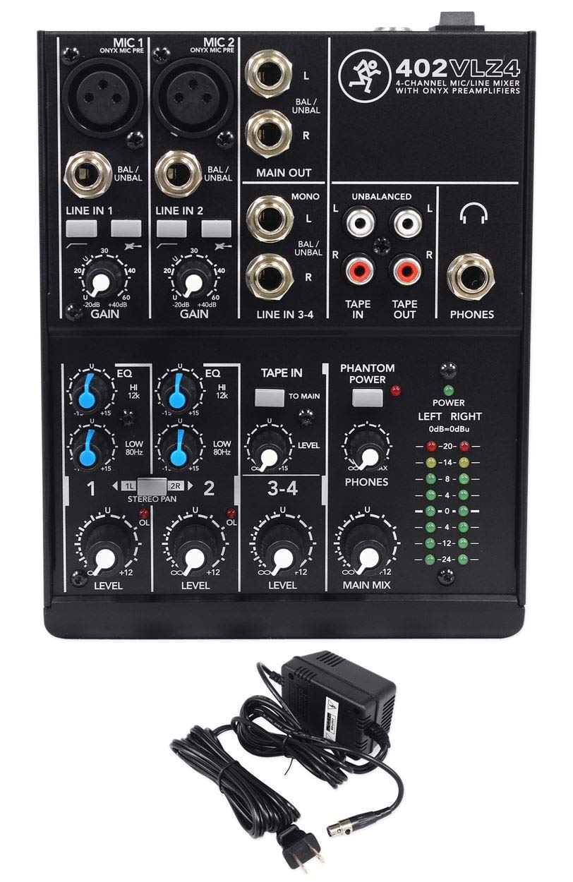 Mackie 402VLZ4, 4-channel Ultra Compact Mixer with High Quality Onyx Preamps