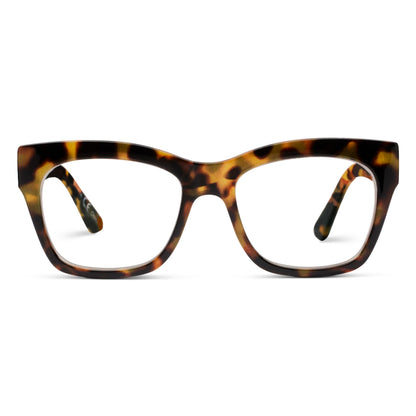 Peepers by PeeperSpecs Oprah's Favorite Women's Shine On Square Blue Light Blocking Reading Glasses - Tortoise +2.00