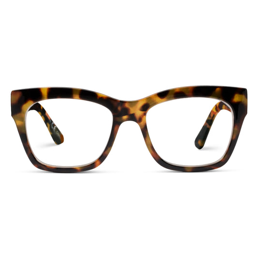 Peepers by PeeperSpecs Oprah's Favorite Women's Shine On Square Blue Light Blocking Reading Glasses - Tortoise +2.00