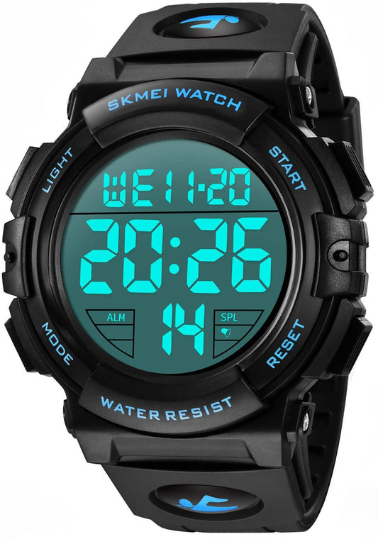 MJSCPHBJK Watches for Men, Digital Sports Watch for Mens Waterproof LED Screen Large Face Military Tactical Watch