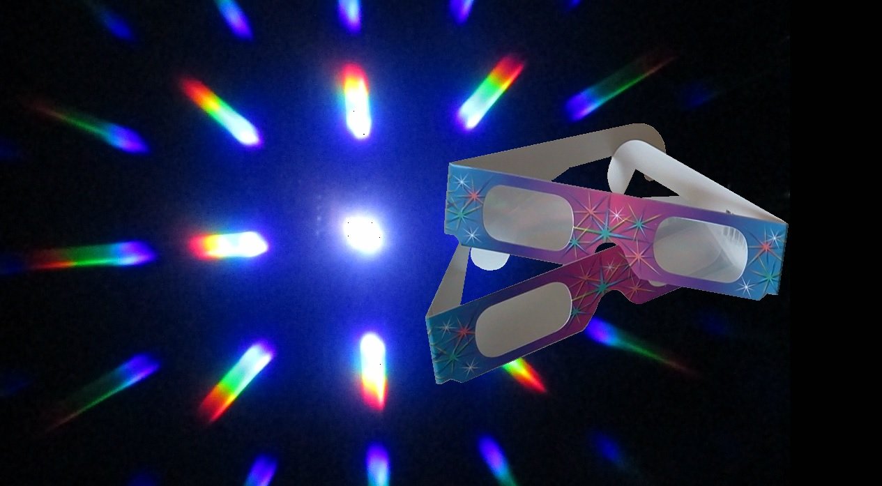 Fireworks Diffraction Glasses (50 Rainbow Spectrum Frames + 1 Exclusive Bonus Pair) - Foldable Paper/Cardboard Frames - 51 Glasses Total