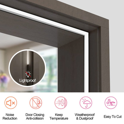 40FT Extra Long Kerf Weather Stripping Door Seal for Large Gaps and Easy Installation (White)