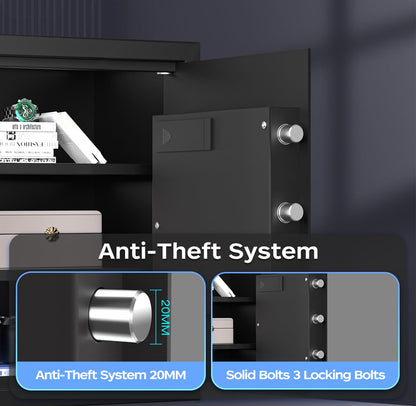 AEGIS Biometric Gun Safe with Silent Mode, 3.7 Cubic Feet Large Quick Access Security Safe with Fingerprint Scanner Money Safe Lock Box for Home Office Hotel