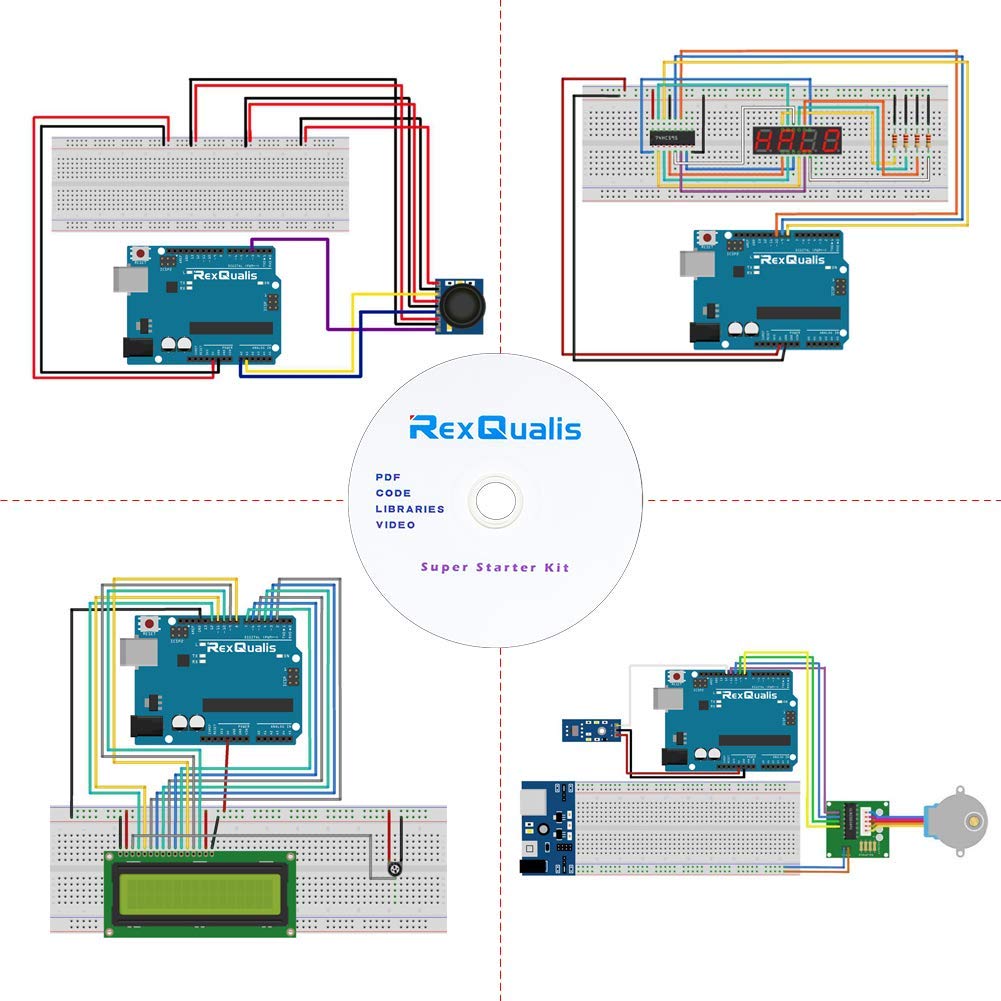 REXQualis Super Starter Kit Based on Arduino UNO R3 with Tutorial and Controller Board Compatible with Arduino IDE