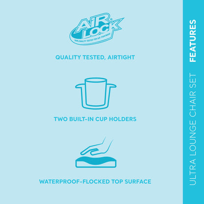 Intex 68564EP Ultra Lounge Inflatable Chair: Built-in Cupholder – Ottoman Foot Rest – 2-in-1 Valve – Flocked Construction – 220lb Weight Capacity