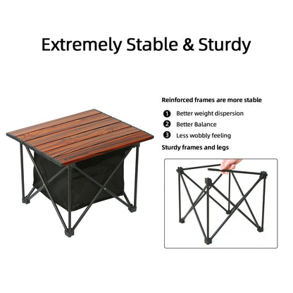 ROCK CLOUD Portable Camping Table Ultralight Aluminum Camp Table Folding Compact Beach Table with Storage Bag for Camping Hiking Backpacking Outdoor Picnic(Reinforced Frame-Small)