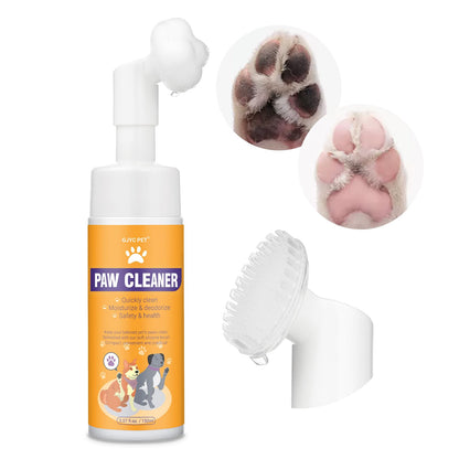 Paw Cleaner for Dogs & Cats, No-Rinse Foaming Pet Foot Washer with Built-in Scrubber Brush for Dirty, Muddy Paws – Suitable for Small, Medium & Large Dogs, Puppies, Kittens (5 fl oz)