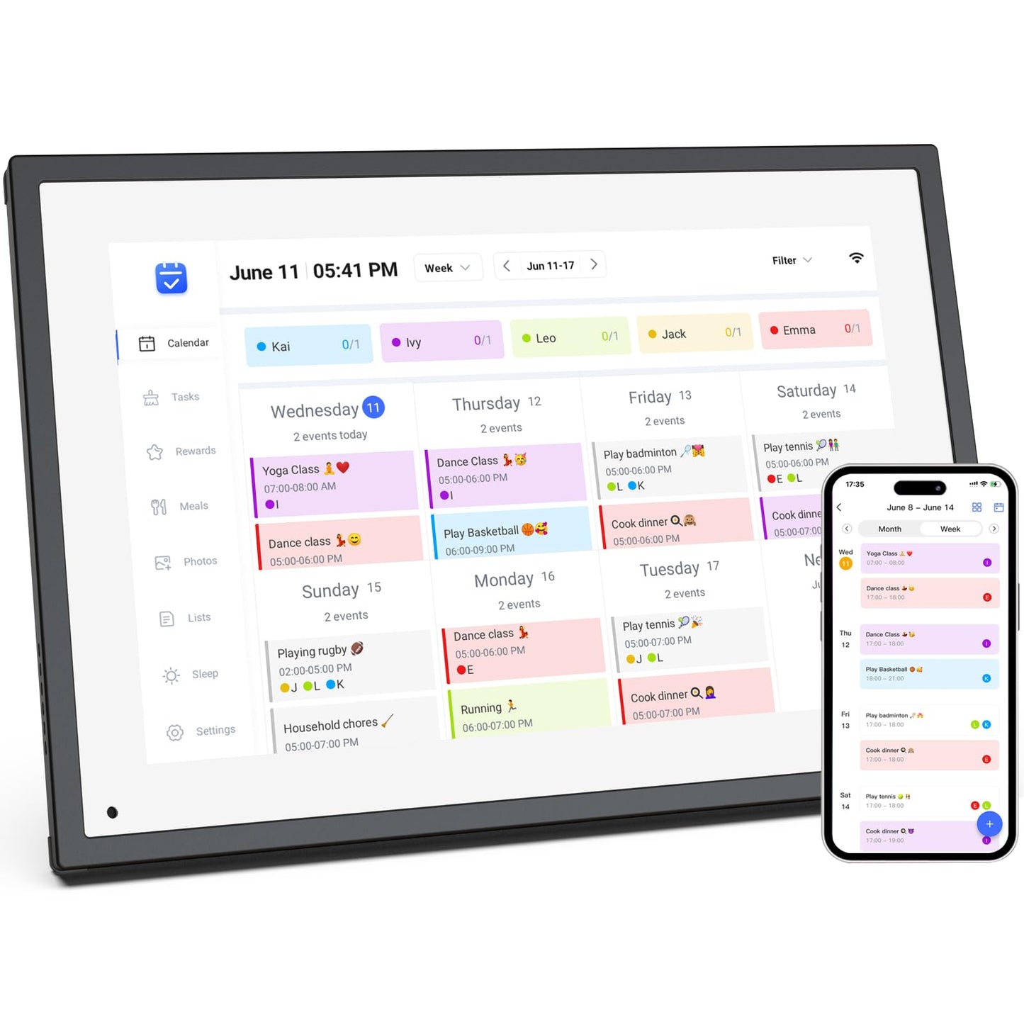10.1 inch Wall Planner Digital Calendar Chore Chart, Smart Touchscreen Display for Family Schedules, Hearth Display Digital Calendar, Digital Photo Frame, Great for Organizing Your 2025 Calendar