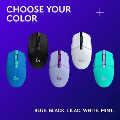 Logitech G305 LIGHTSPEED Wireless Gaming Mouse, Hero 12K Sensor, 12,000 DPI, Lightweight, 6 Programmable Buttons, 250h Battery Life, On-Board Memory, PC/Mac - Lilac
