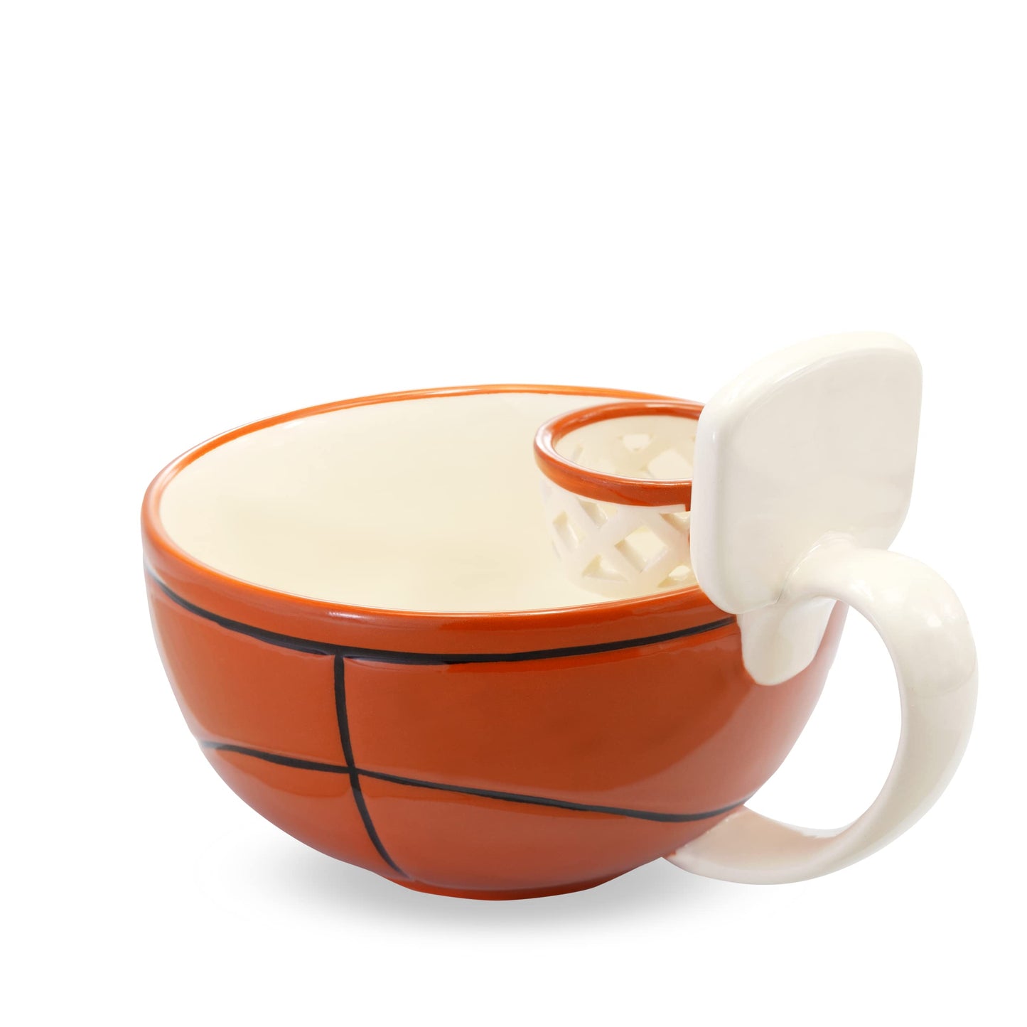 MAX'IS Creations The Mug with a Hoop Basketball Mug Funny Ceramic Coffee Mugs Cereal Bowl Sports Coach Kids Basketball Gifts for Boys 8-12 12-14 Girls Stuff Accessories Mini-Hoop for Kids, 16oz