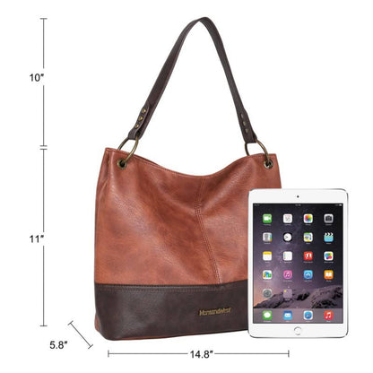 Montana West Purses for Women Hobo Bags Large Leather Handbags Shoulder Satchel Bag for Gift Travel Casual Work MWC-047BR