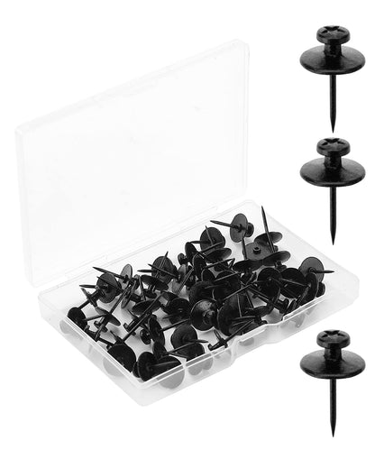Mr. Pen- Double Headed Picture Hanging Nails, 50 Pack, Black, Push Pins for Wall
