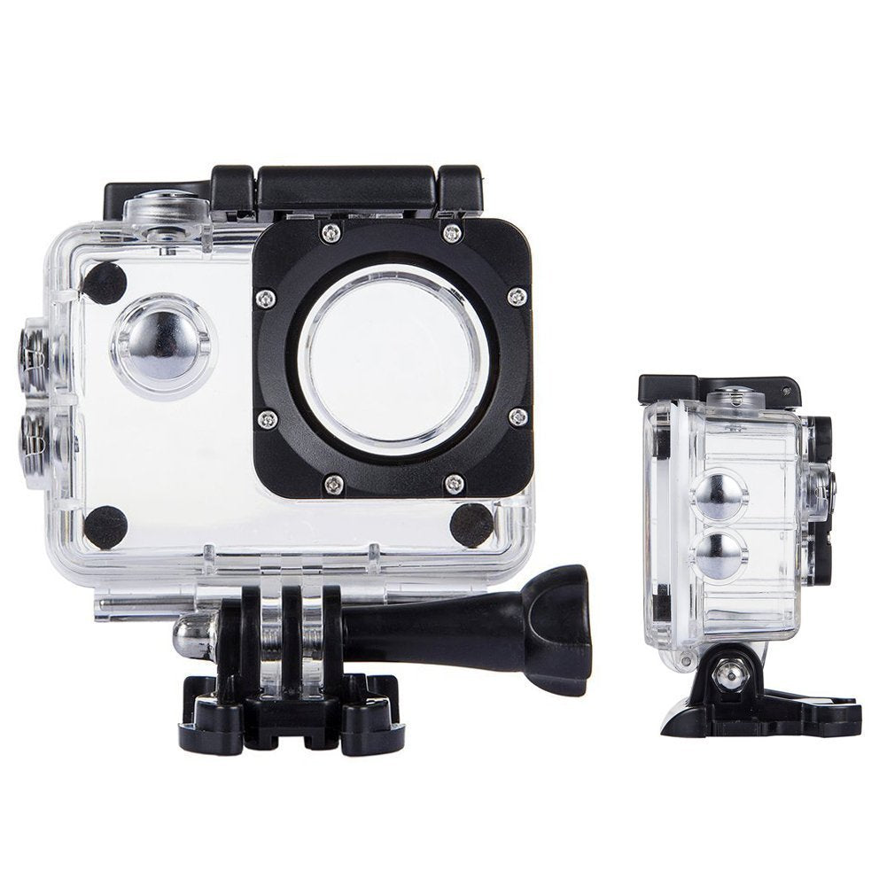 Waterproof Case Compatible with AKASO EK7000/Apexcam M80AIR/Pro Xtreme/SJCAM SJ4000/Dragon Touch Vision3 YF, Waterproof Housing Case for Action Camera with Same Button Position(Watch Install Video)