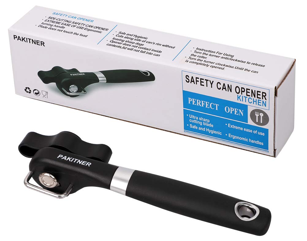 PAKITNER- Safe Cut Can Opener, Smooth Edge Can Opener - Handheld Easy Turn Knob, Manual Can Opener, Ergonomic Smooth Edge, Food Grade Stainless Steel Cutting Tool for Kitchen & Restaurant