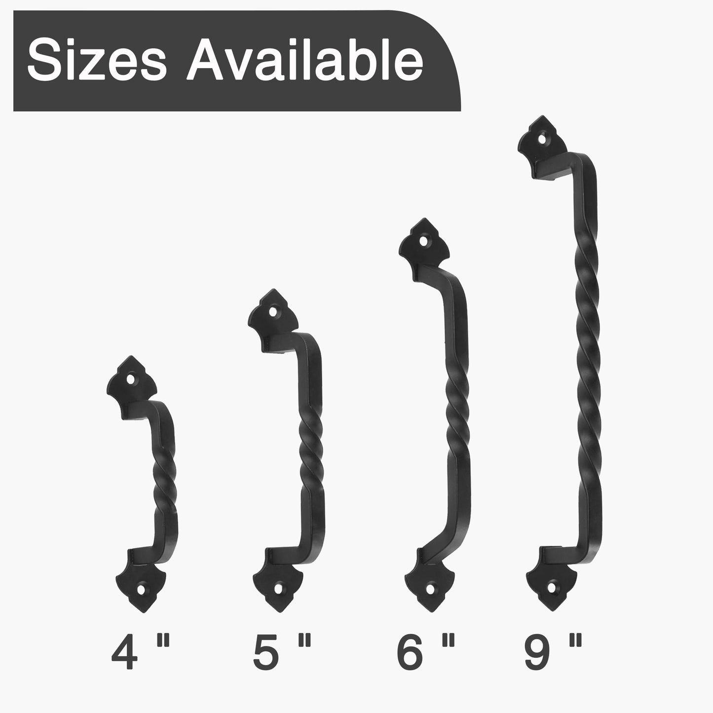 OVOV 4 Pack Barn Door Pull Handle Hardware for Wooden Garden Gate Shed Cabinet Door (4Pcs 6inch)