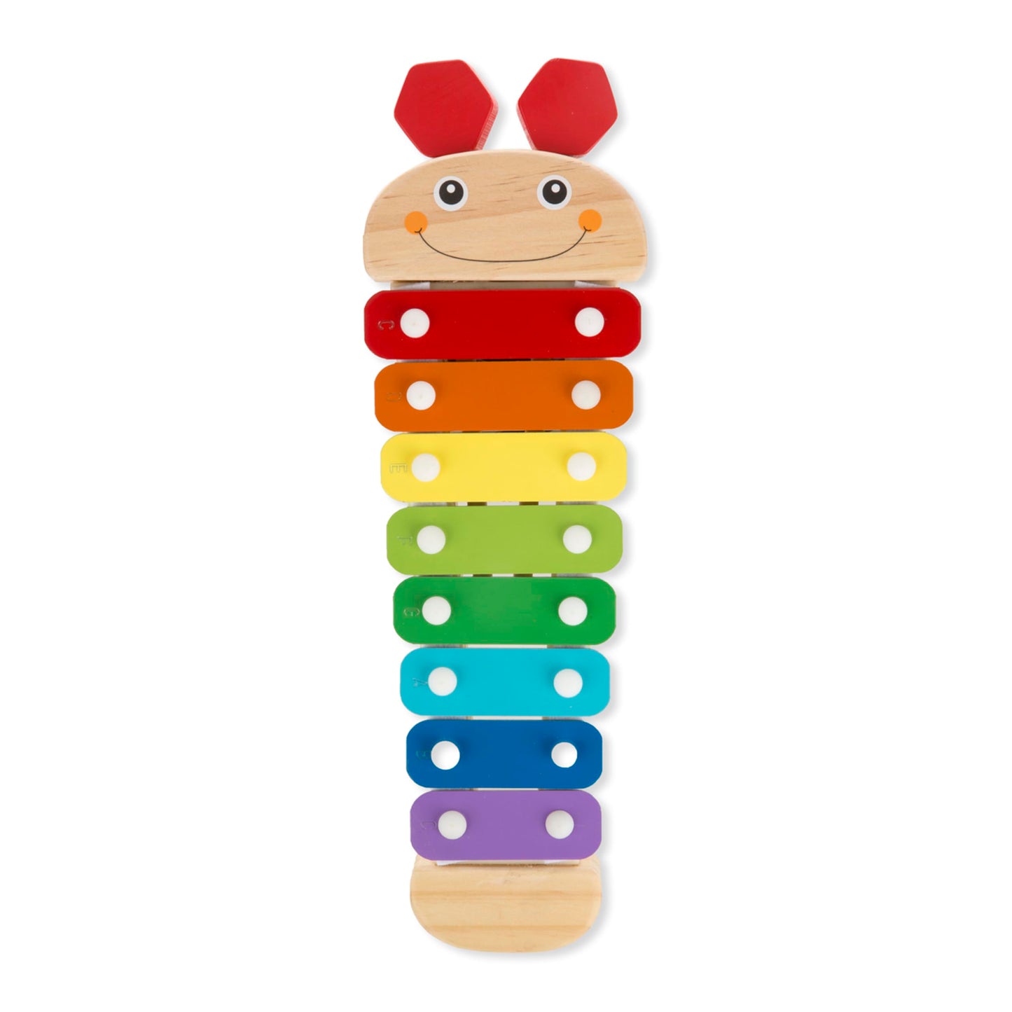 Melissa & Doug Caterpillar Xylophone Musical Toy with Wooden Mallets 15.25" x 6.5" x 1.5", Blue