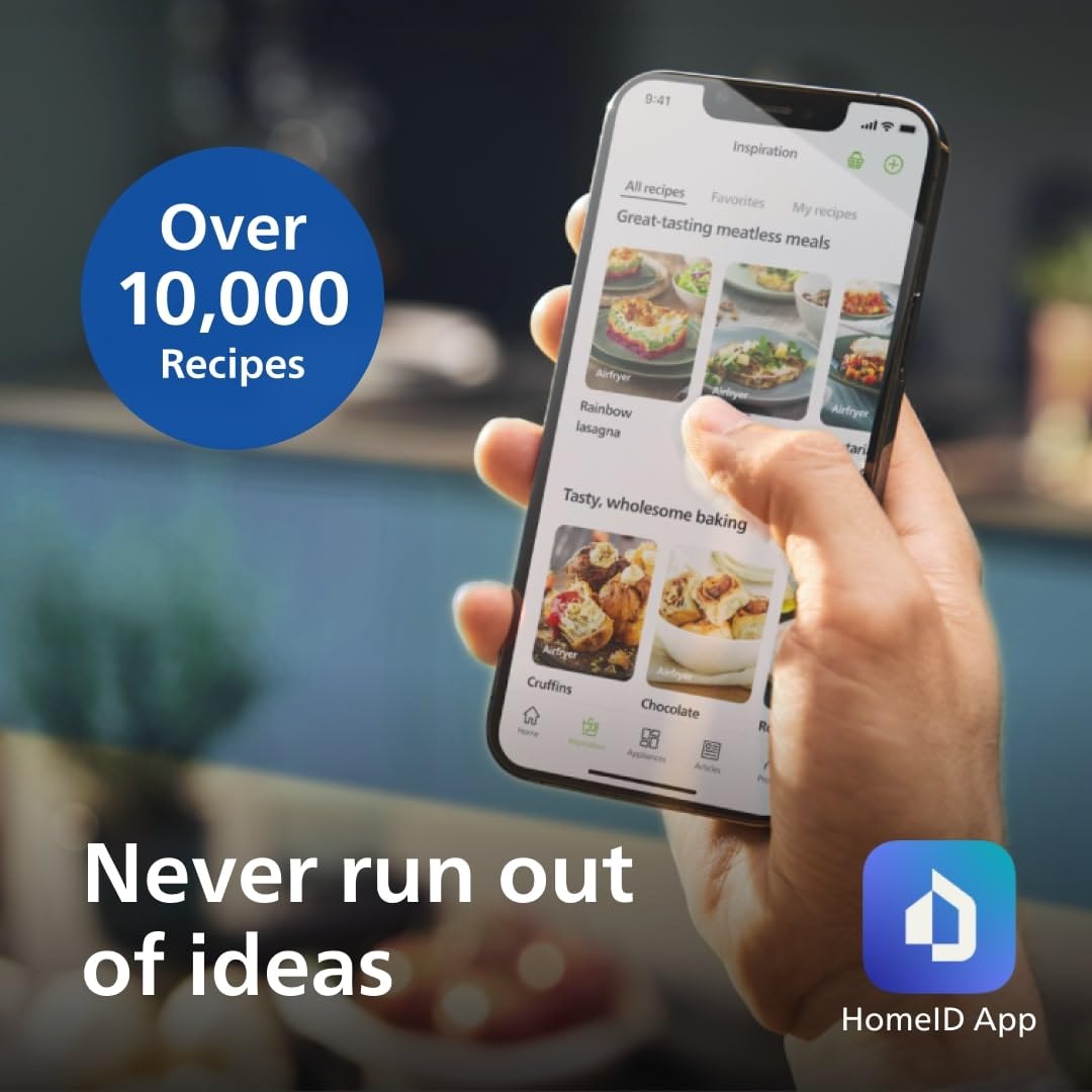 Philips Airfryer 2000 series 6.2L - 1700W Power, Cooking window, RapidAir technology, Digital touchscreen, 13 cooking options, Up to 90% less fat, Black (NA230/00)