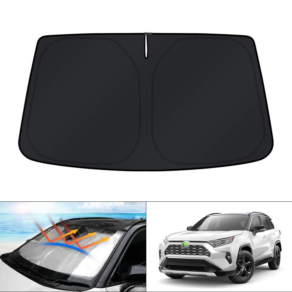 KUST Windshield Sun Shade for Toyota RAV4 2019-2023 2024 2025 Window Shade Sun Visor Cover Foldable Blocks UV Rays Keep Your Car Cooler