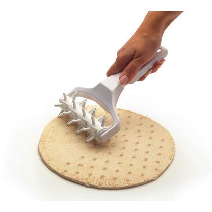 Meta-U Time-Saver Pizza Dough Roller Docker - Dough Blistering Killer - Buy One Get Three (Pizza Cutter and Pastry Scraper) - Gift Package