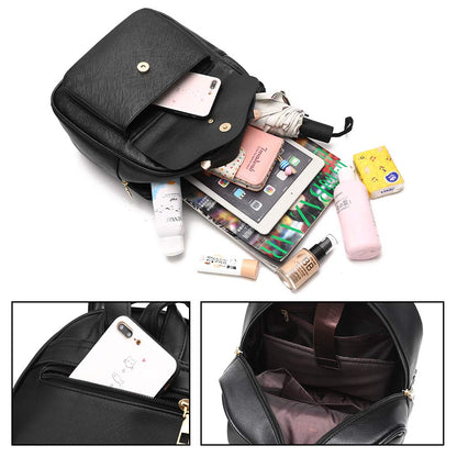 I IHAYNER Girls Bowknot 3-Pieces Fahsion Leather Backpack Backpack Purse for Women Rucksack for Ladies Shoulder Bag Bright Blue