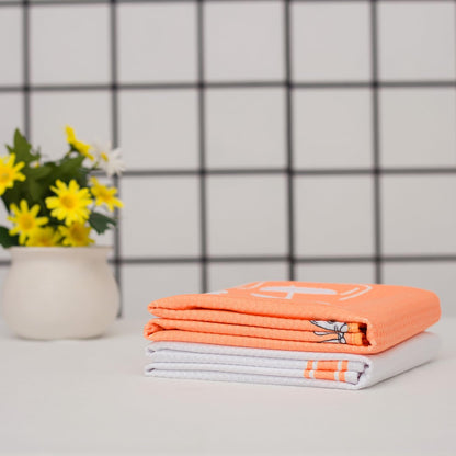 LXOMILL Cat Fall Kitchen Towels - Orange Autumn Dish & Hand Towels for Fall Decor