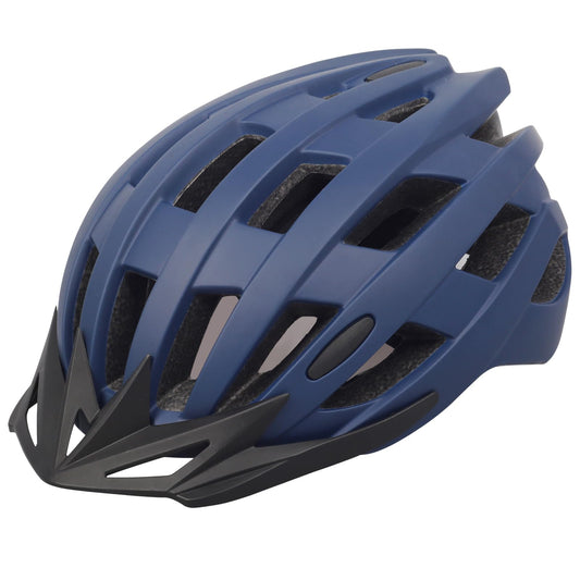 Adult Bike Helmets, Adjustable Mens Womens Bicycle Helmet, Lightweight Road Mountain Cycling Safety Sports Helmets with Detachable Visor Navy Blue L