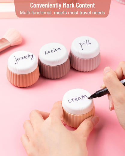 Mrsdry Travel Containers for Toiletries 4 Pack, TSA Approved Travel Size Toiletries, Portable Size Containers, With Clear Bag Leak Proof Silicone Jars, Essentials Creams Jars Carrying Small Items