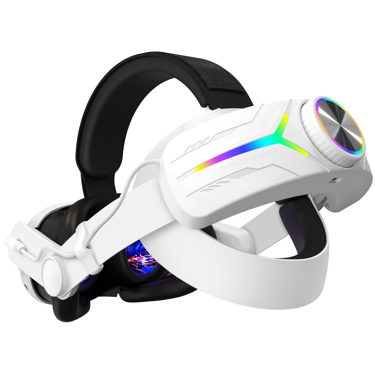 QWOS RGB Headsets Comfort Head Strap with 12000mAh Battery for Meta Quest 3S - NOT Compatible with Quest 3
