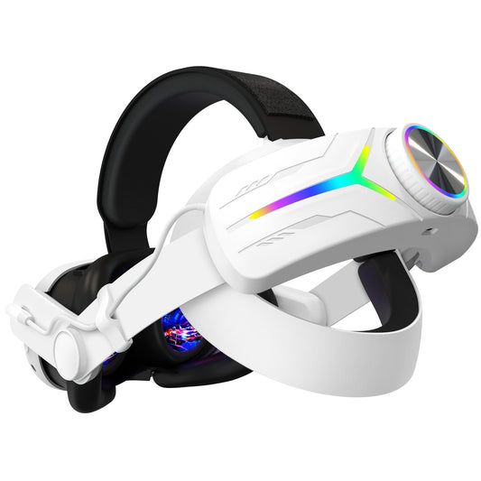 QWOS RGB Headsets Comfort Head Strap with 12000mAh Battery for Meta Quest 3S - NOT Compatible with Quest 3