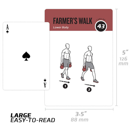 NewMe Fitness Kettlebell Workout Cards, Instructional Fitness Deck for Women & Men, Beginner Fitness Guide to Training Exercises at Home or Gym