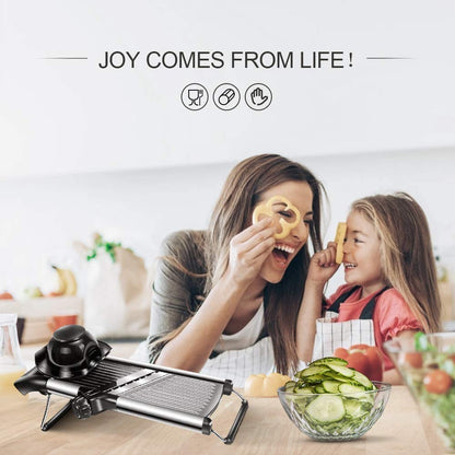 Masthome Mandoline Food Slicer Adjustable Thickness for Cheese Fruits Vegetables Stainless Steel Food Cutter Slicer Dicer with Extra Brush and Blade Guard for Kitchen