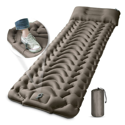 MEETPEAK Camping Pad, Foot Press Inflatable Sleeping Pad Extra Thick Lightweight Camping Sleeping Mat Ultralight Compact Waterproof Air Mattress for Outdoor Hiking Hammock Backpacking Sleeping Bag
