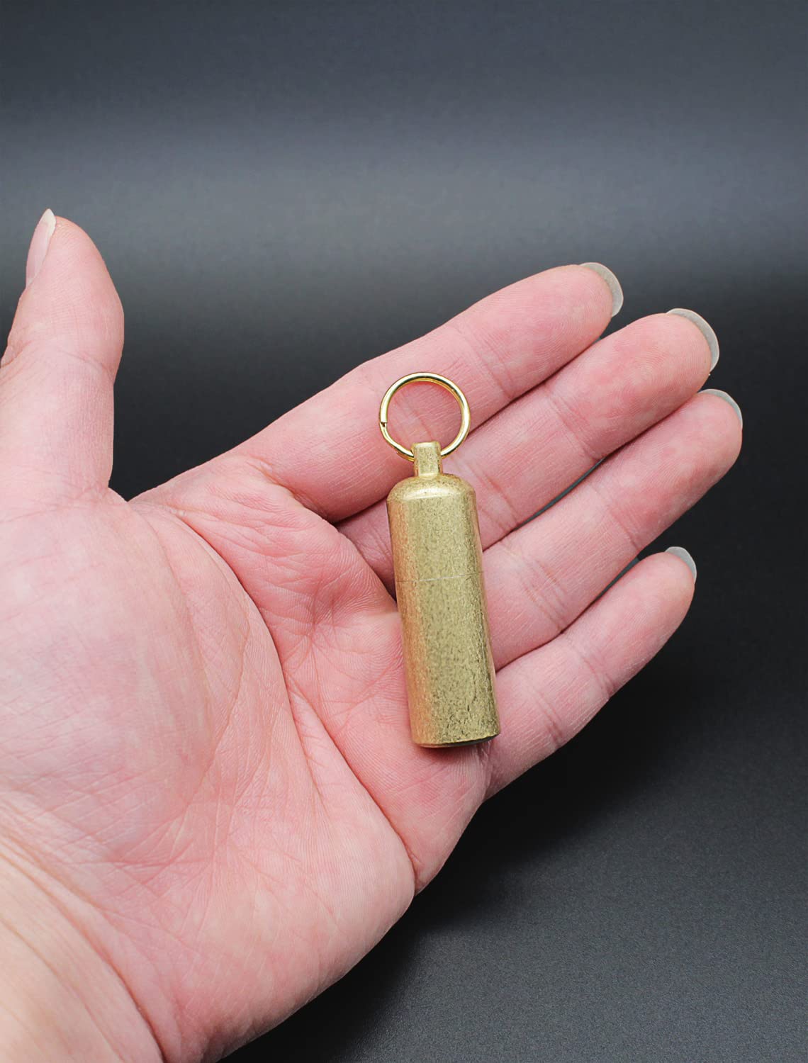 PPFISH Mini Brass Lighter - EDC Peanut Lighter Keychain - Waterproof Fire Starter Especially for Survival and Emergency Use