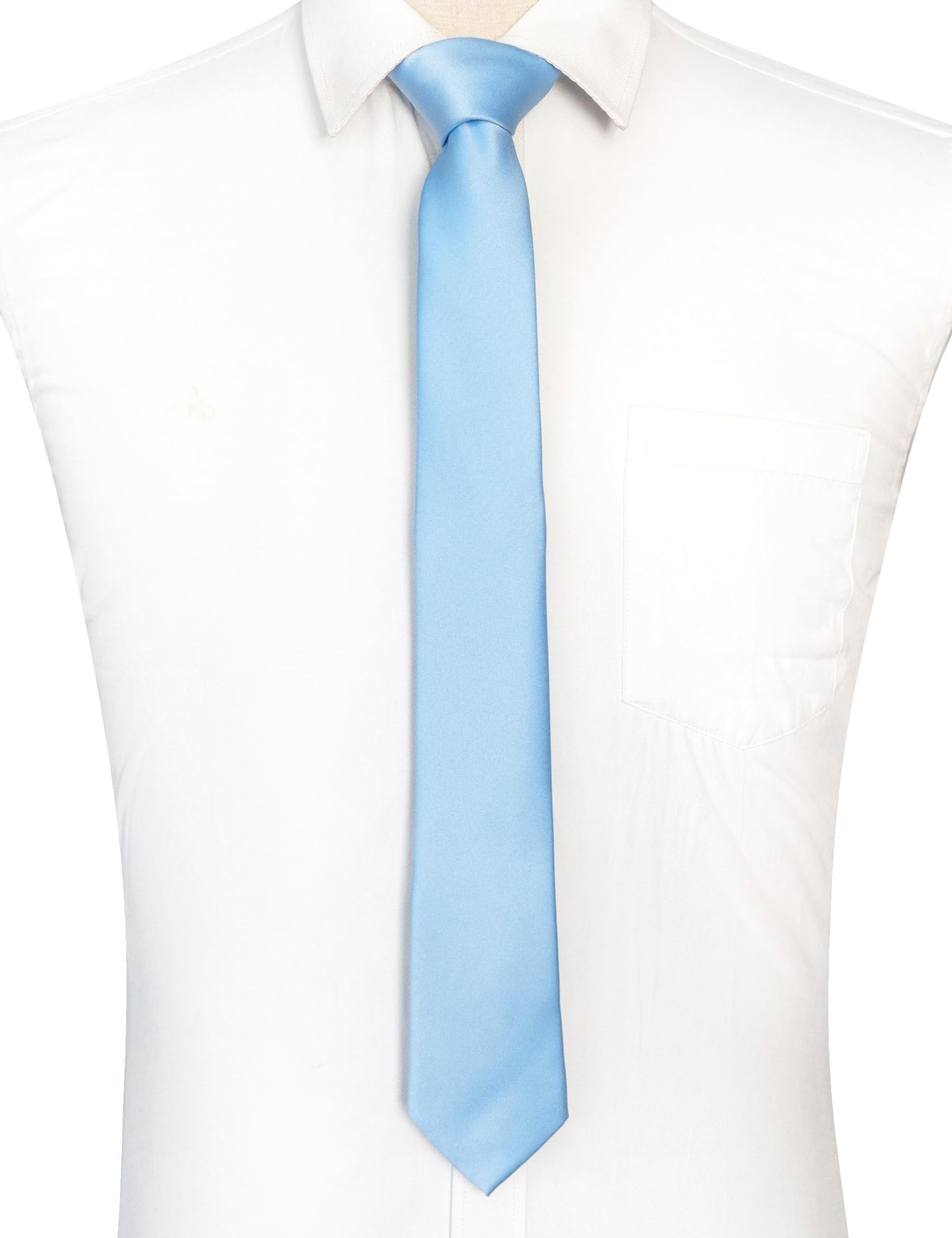JEMYGINS Baby Blue Tie Mens Necktie for Business and Wedding (Light Blue)
