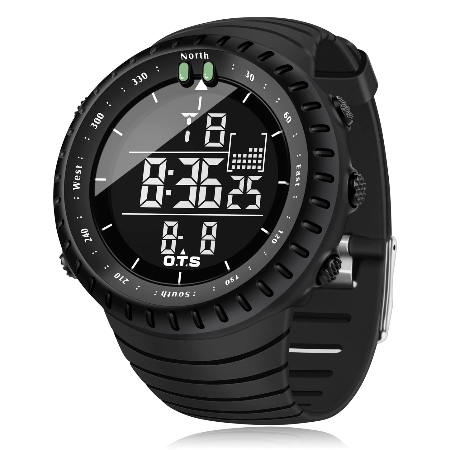 PALADA Men's Digital Sports Watch Waterproof Tactical Watch with LED Backlight Watches for Men (Black)