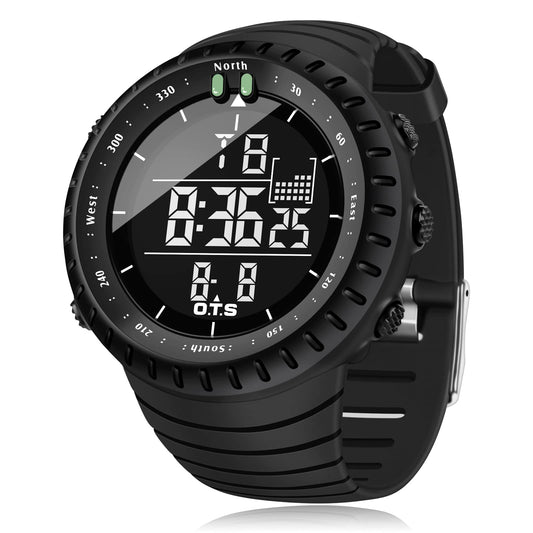PALADA Men's Digital Sports Watch Waterproof Tactical Watch with LED Backlight Watches for Men (Black)