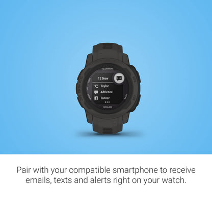 Garmin Instinct 2S Solar, Smaller-Sized GPS Outdoor Watch, Solar Charging Capabilities, Multi-GNSS Support, Tracback Routing, Graphite, 40 MM