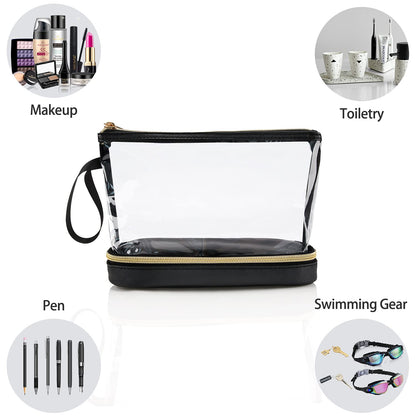 Ethereal Travel Makeup Bag, Clear Cosmetic Bag Make Up Organizer TSA Approved Toiletry Bag, Waterproof Pouch for Women Purse for Toiletries Accessories Brushes