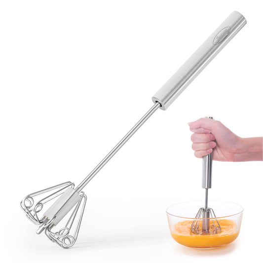 Newness Stainless Steel Whisk Blender for Home - Versatile Tool for Egg Beater, Milk Frother, Hand Push Mixer Stirrer - Kitchen Utensil for Blending, Whisking, Beating & Stirring