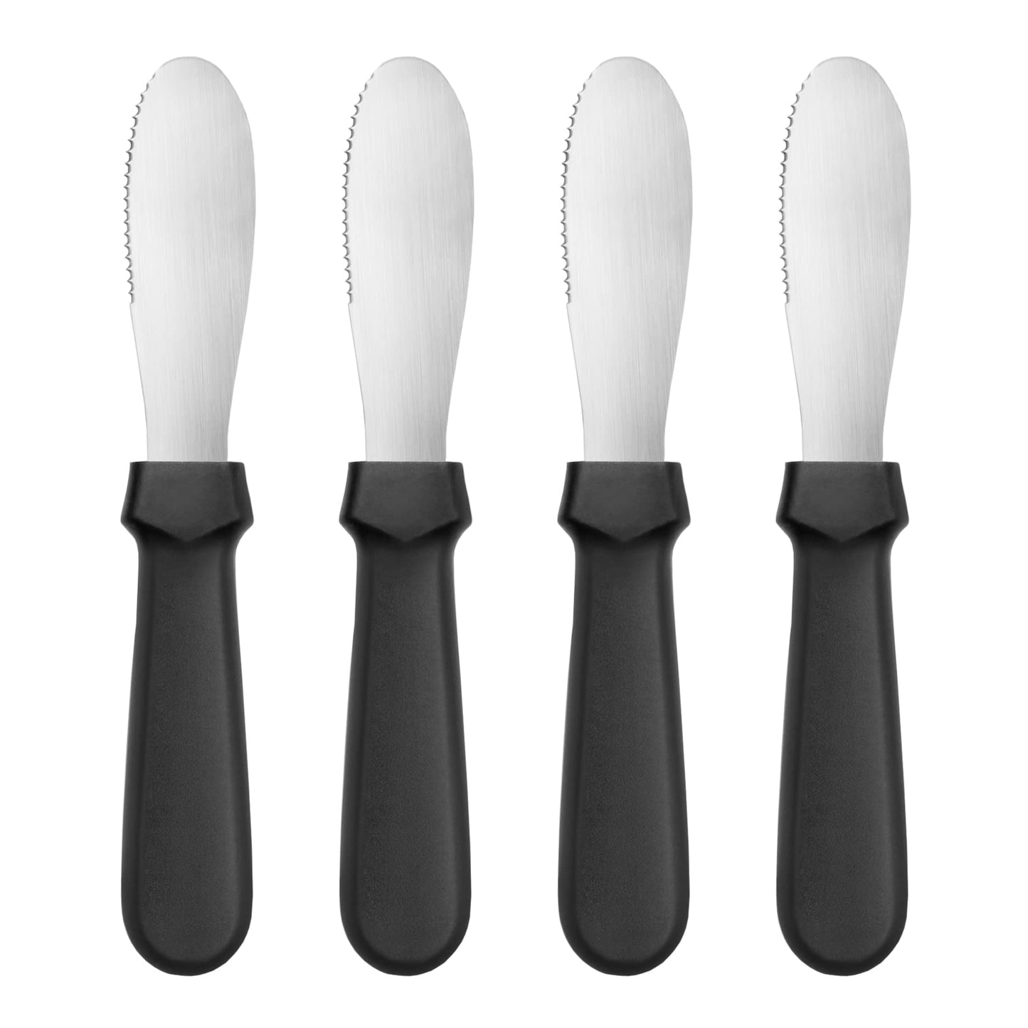 New Star Foodservice 43013 Plastic Handle Butter Spreader, 8.75-Inch, Black, Set of 4