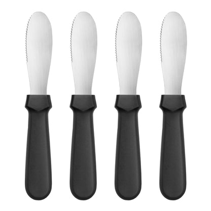 New Star Foodservice 43013 Plastic Handle Butter Spreader, 8.75-Inch, Black, Set of 4