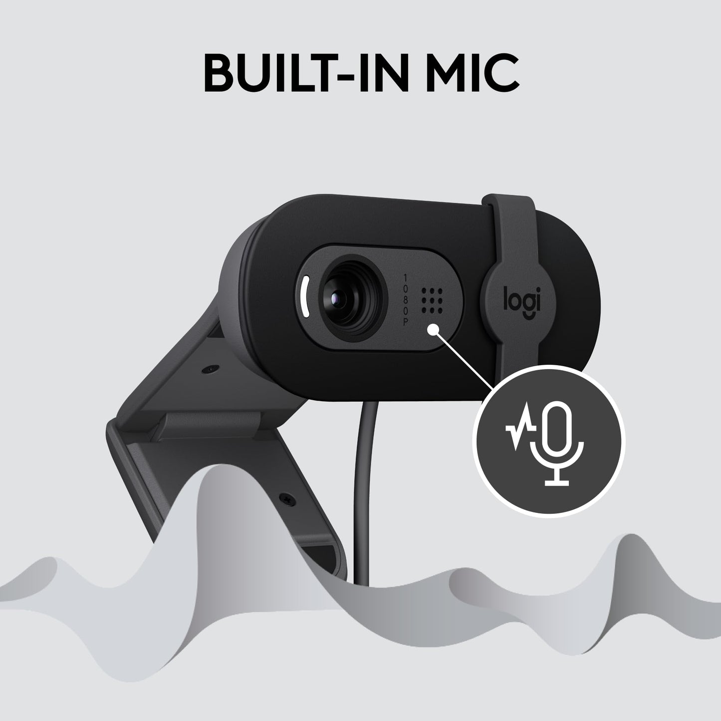 Logitech Brio 101 Full HD 1080p Webcam for Meetings, Streaming, Desktop, Laptop, PC - Built-in Mic, Shutter, USB-A, Teams, Zoom - Black