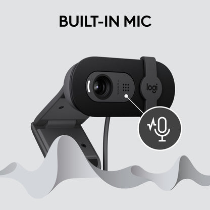 Logitech Brio 101 Full HD 1080p Webcam for Meetings, Streaming, Desktop, Laptop, PC - Built-in Mic, Shutter, USB-A, Teams, Zoom - Black