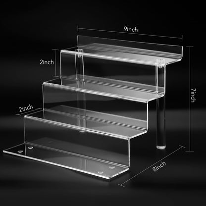 9 Inch Acrylic Shelf for Perfume Organizer, 4 Tier Funko POP Shelves, Cologne Organizer Tiered Riser Display Stand, Acrylic Display for Decoration