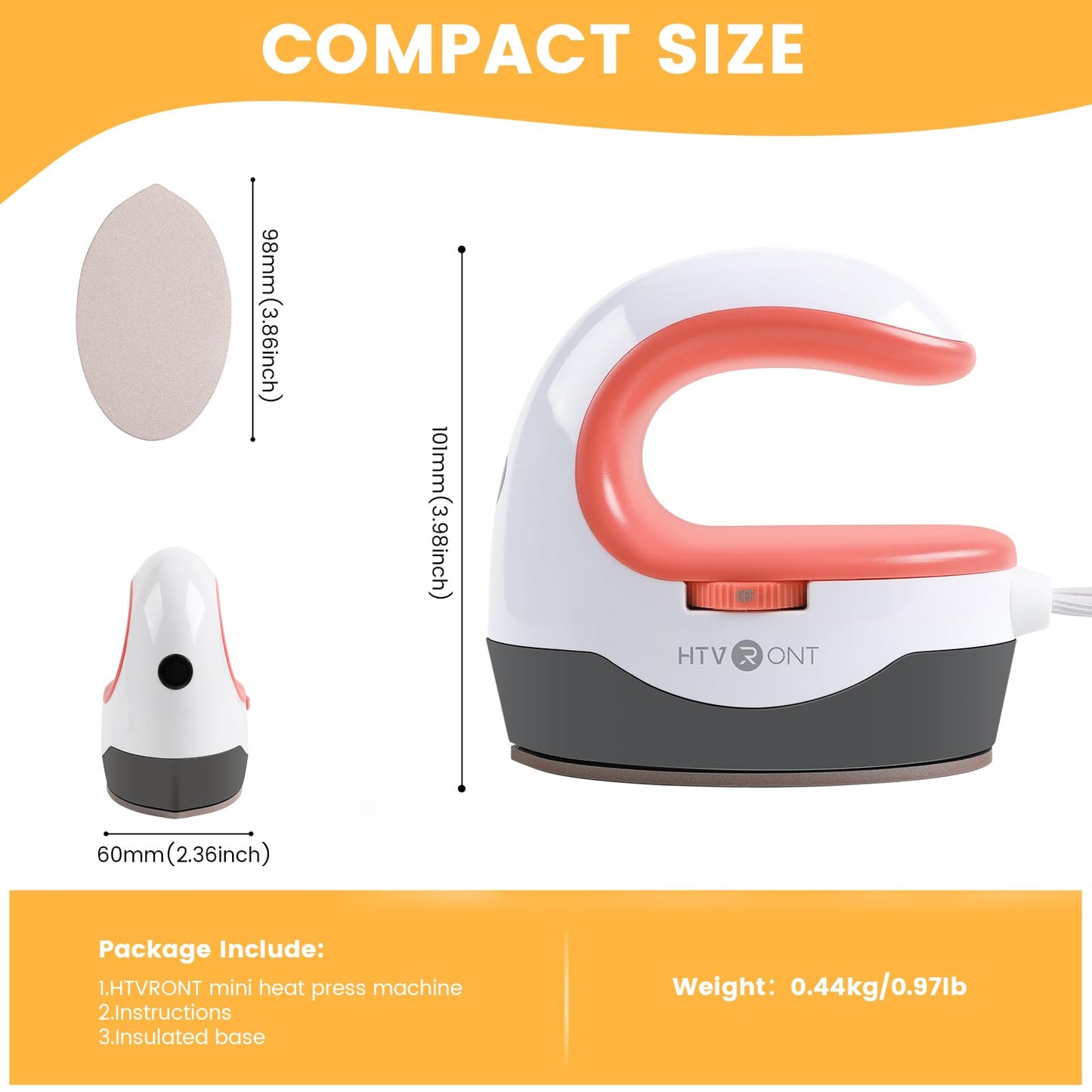 HTVRONT Mini Heat Press Machine, Small Heat Press Portable Iron Press Machine for T Shirts, Hats, Heating Transfer Projects (Bubble Blue)