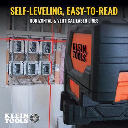 Klein Tools 93LCLS Self-Leveling Laser Level with Bright Red Cross Lines and Plumb Spot, Magnetic and Ceiling Clamp Mounting