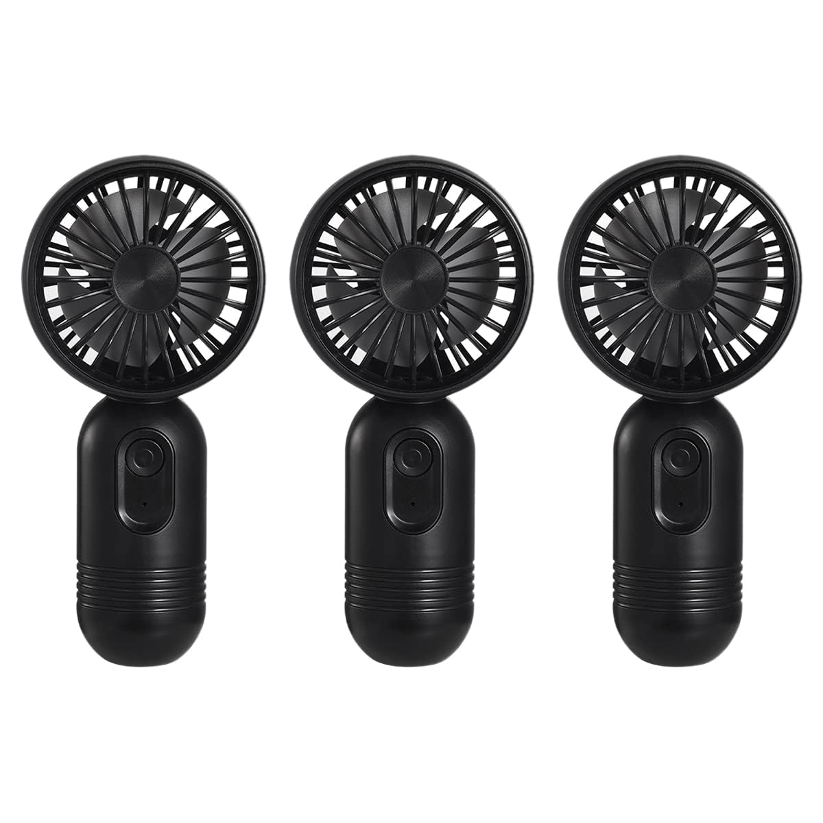 Mini Portable Fan 3 Pack, Cute Handheld Battery Operated Lightweight Small Personal Fans with 3 Speeds and USB Rechargeable Eyelash Fan for Stylish Girl Kids Women Men Office Outdoor Travel Camping