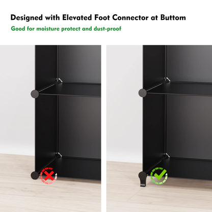 HOMIDEC Closet Organizers and Storage, 9 Cube Storage Organizer, Portable Closet Organizer Cubes Shelves for Clothes, Bedroom, Kids Room, Bathroom, Wardrobe, Garment Racks, Black