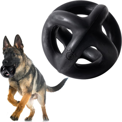 Monster K9 Indestructible Dog Ball – Lifetime Replacemnet - Durable Dog Toy for Aggressive Chewers - Safe, Non-Toxic Natural Rubber - Chew, Tug & Fetch - Tough, Heavy Duty - 5.5” (2X Tennis Ball Size)
